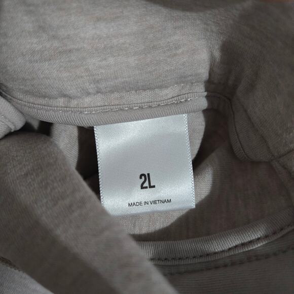 Express Stylist High Rise Pleated Wide Leg Trouser Beige Knit Cuffed Pant 2 Long - Picture 11 of 15